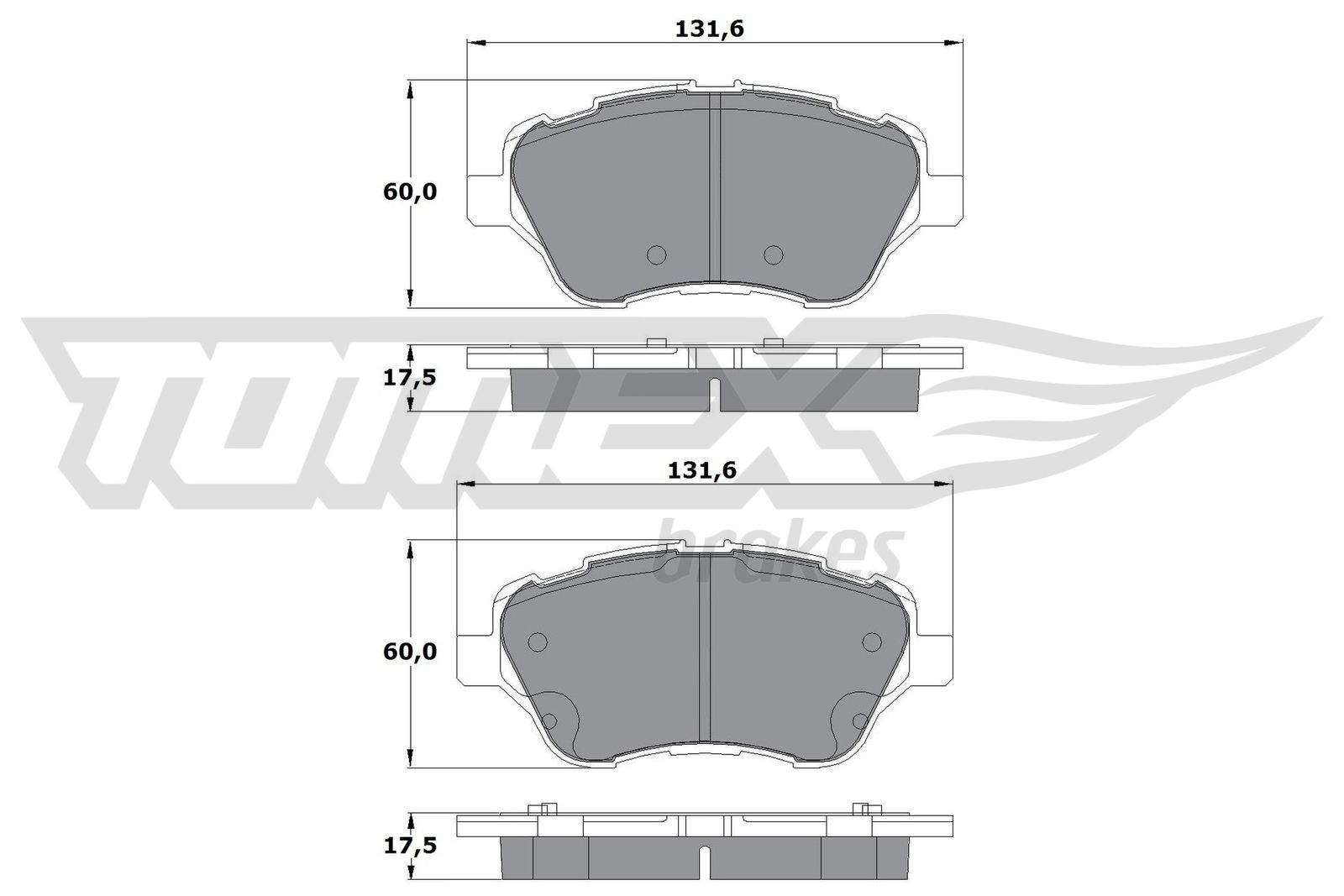 Sada brzdových platničiek kotúčovej brzdy TOMEX Brakes